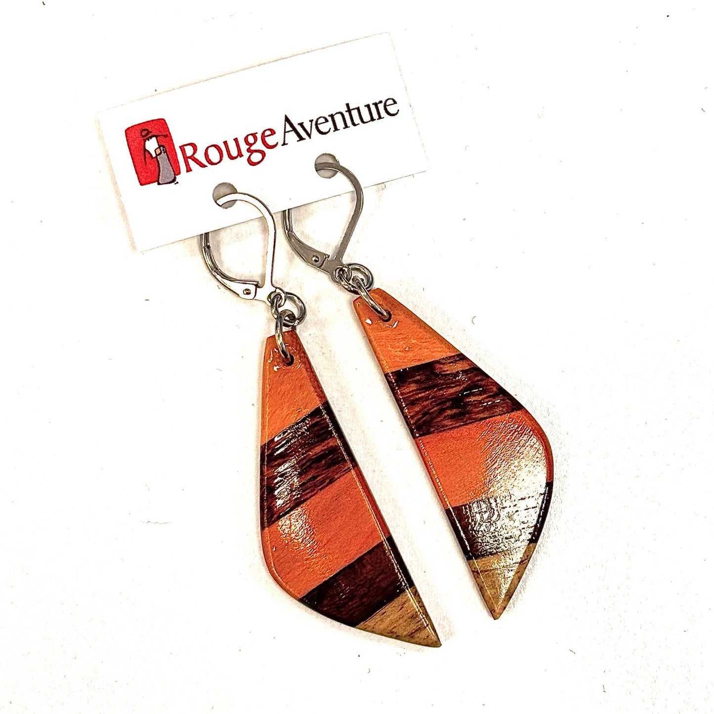 Earrings - Wood - RA87 - Red Adventure