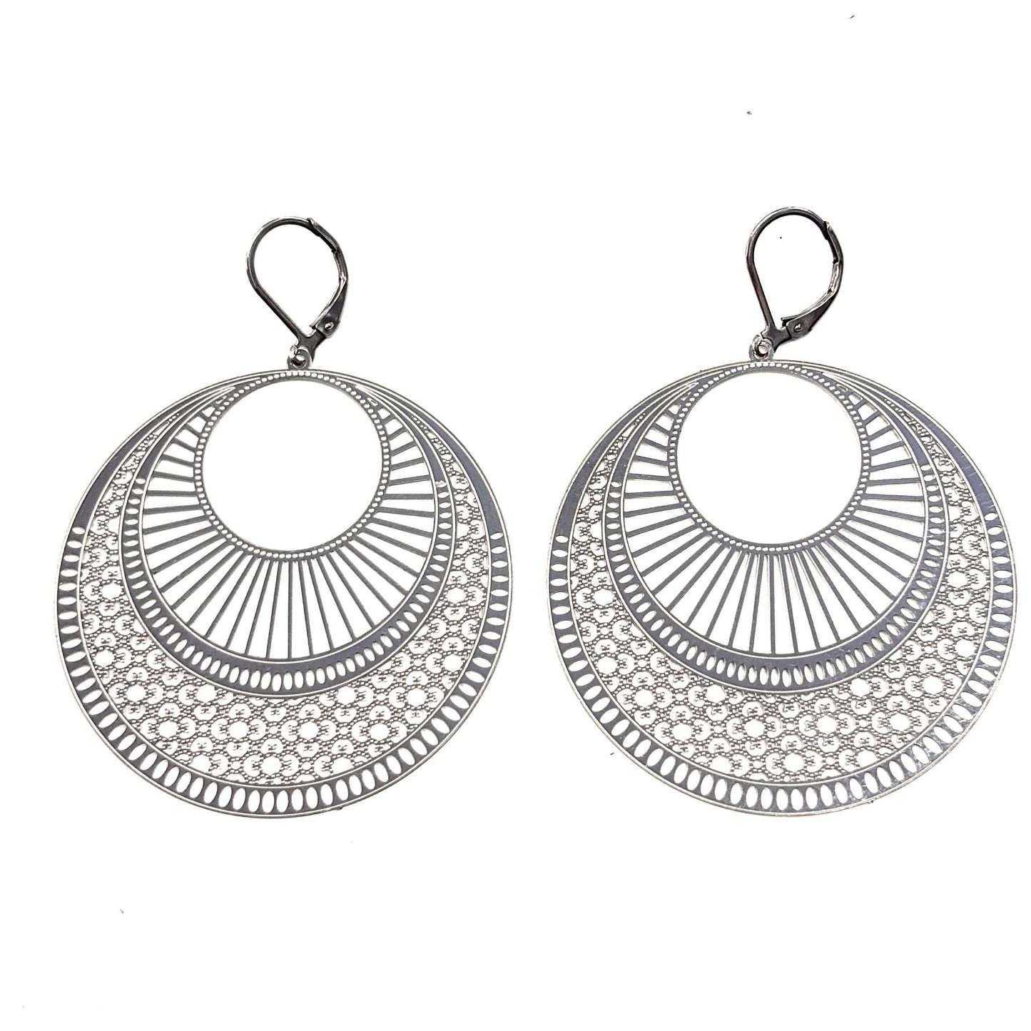 Boucles d'oreilles -17- Rouge Inox