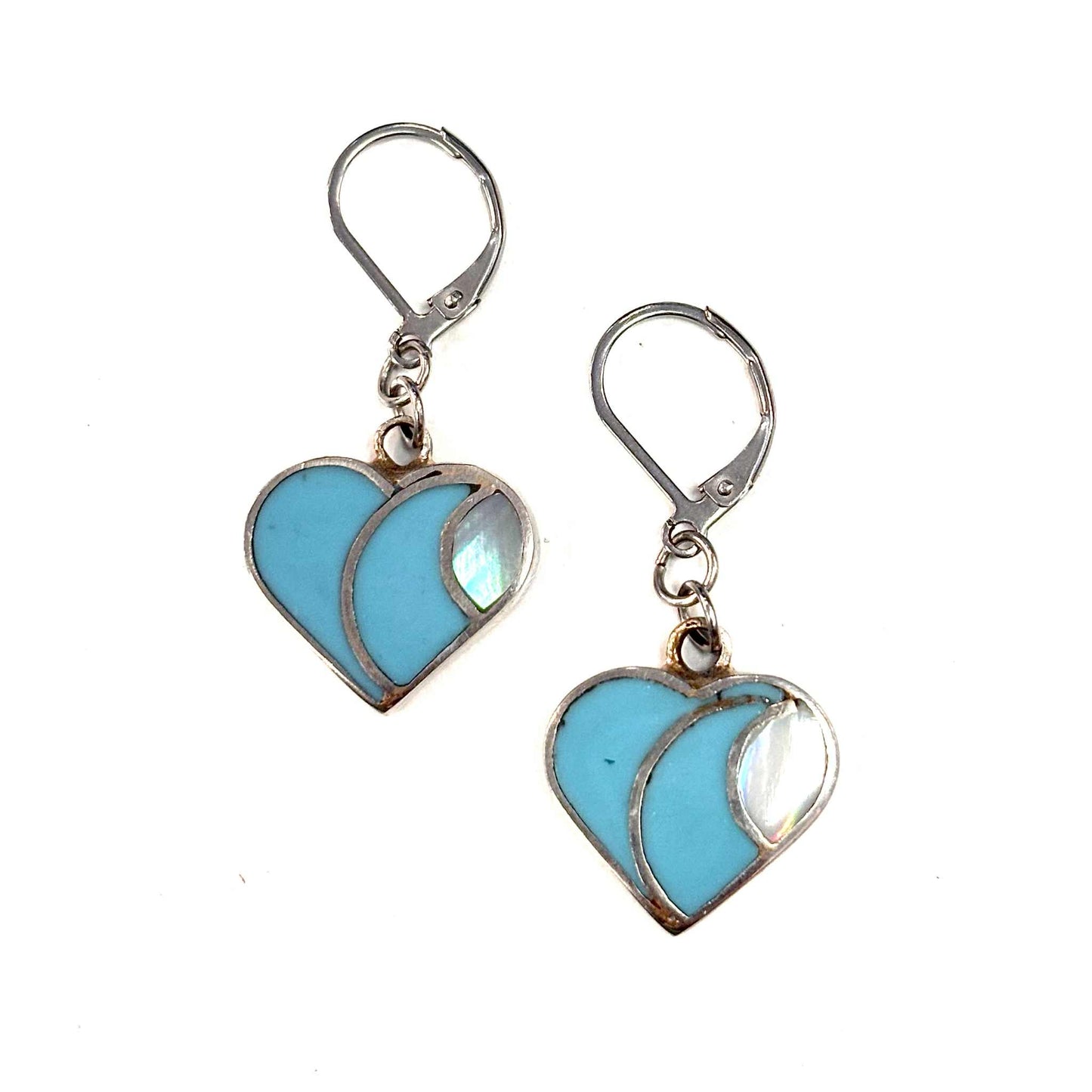 Boucles d'oreilles - Coeur - Pierre Nacre Demie-Cercle - Rouge Aventure