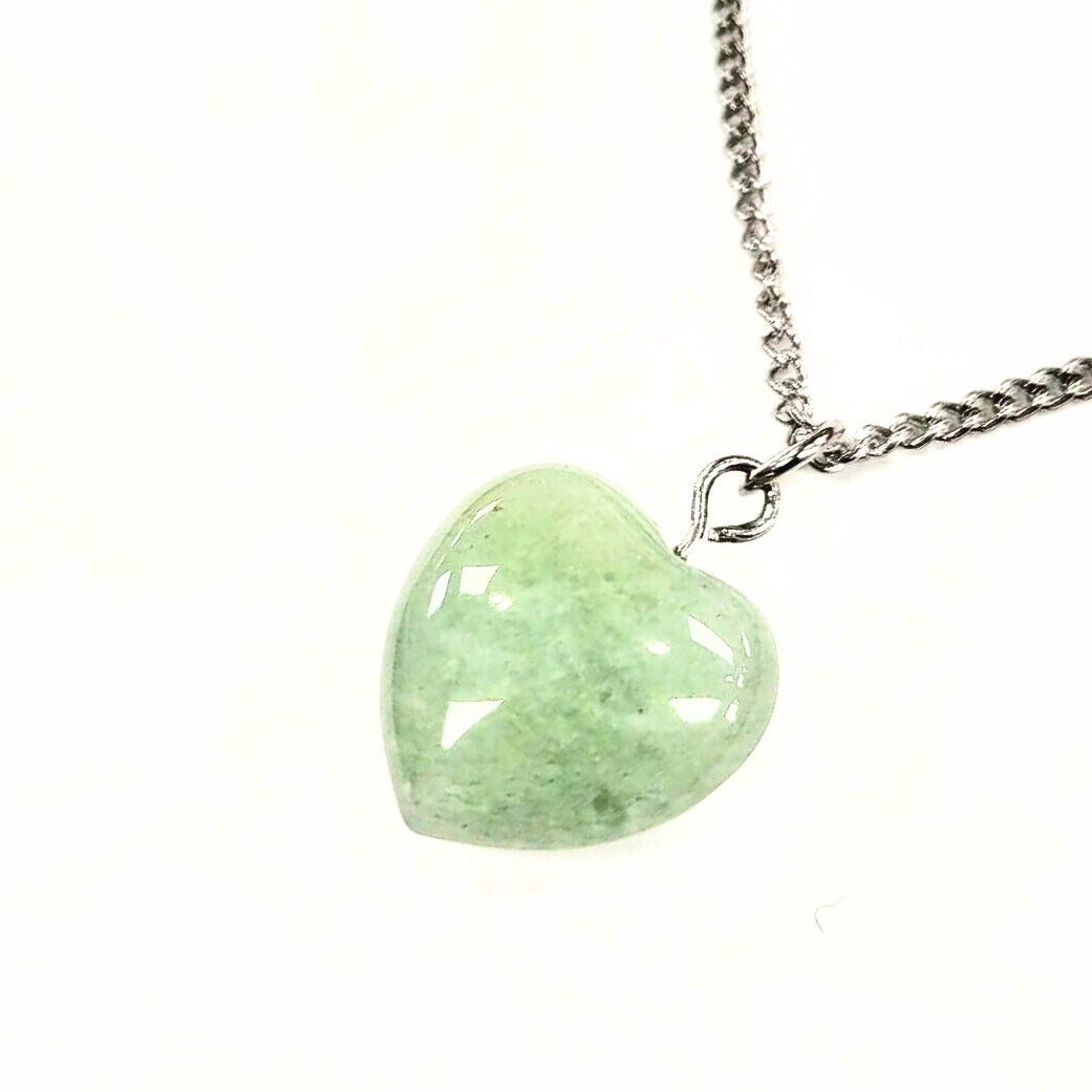 Collier Inox Coeur - Jade - Rouge Inox