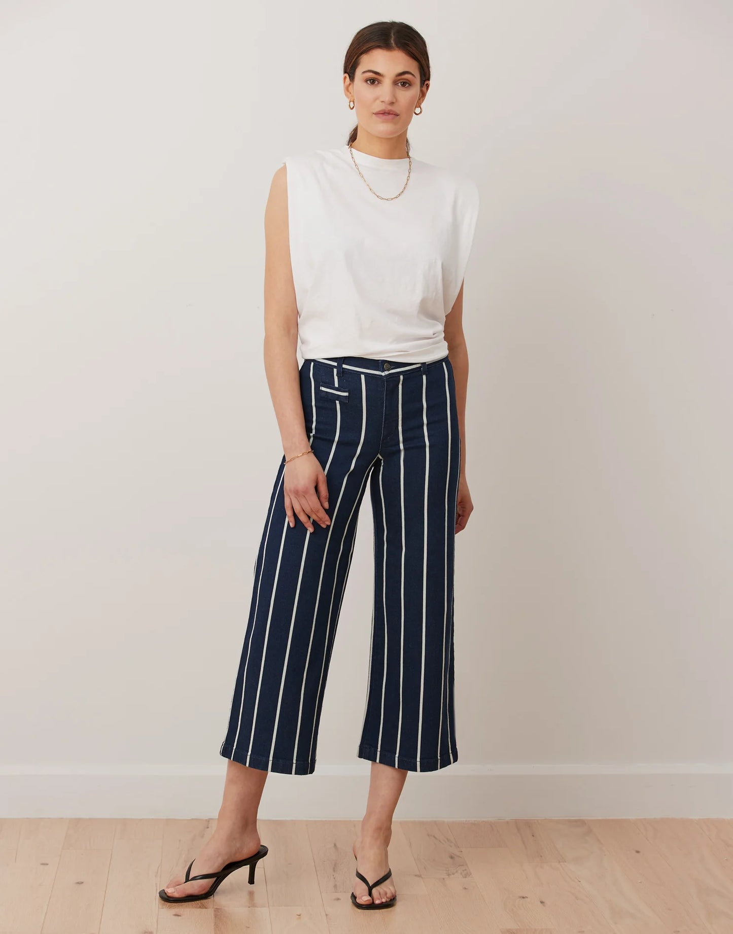 Lily - Coupe évasée- Taille Classique - Marine lignée - Entrejambe 25" - Yoga Jeans- 2048