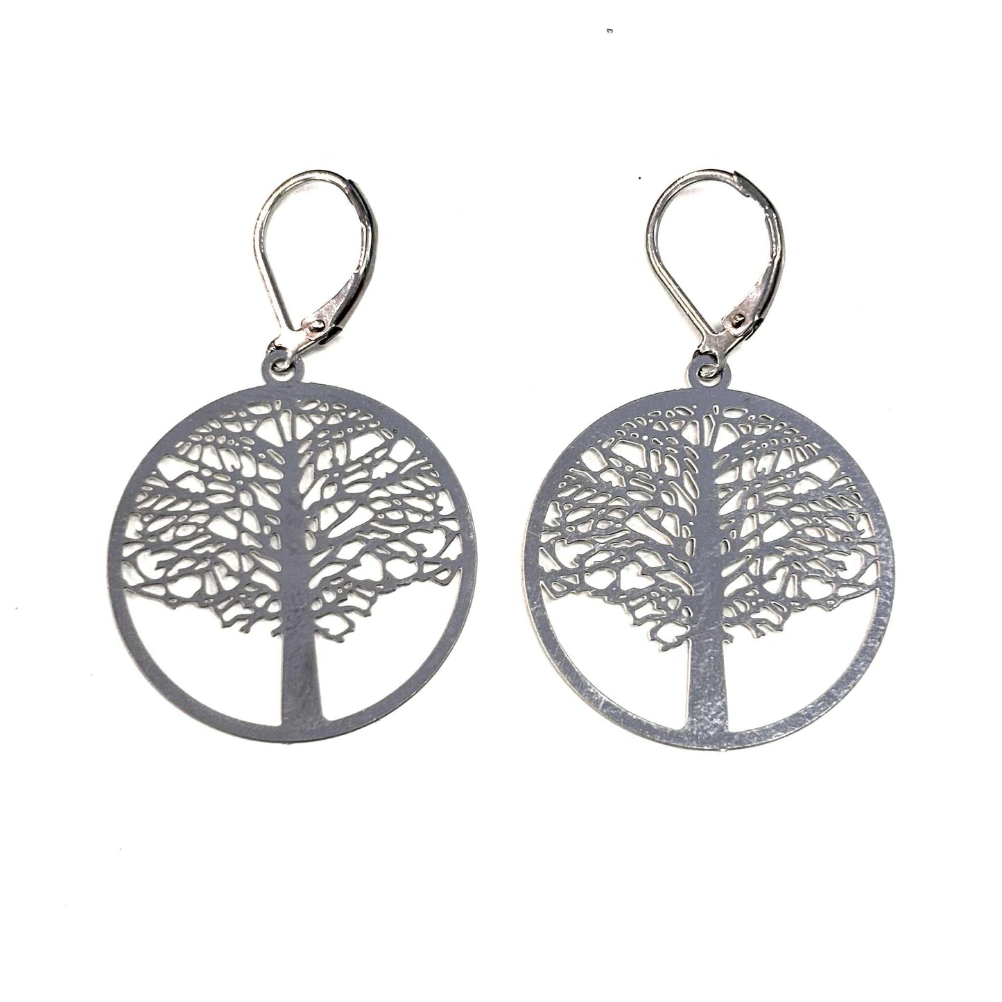 Boucles d'oreilles - arbre de vie - 08- Rouge Inox