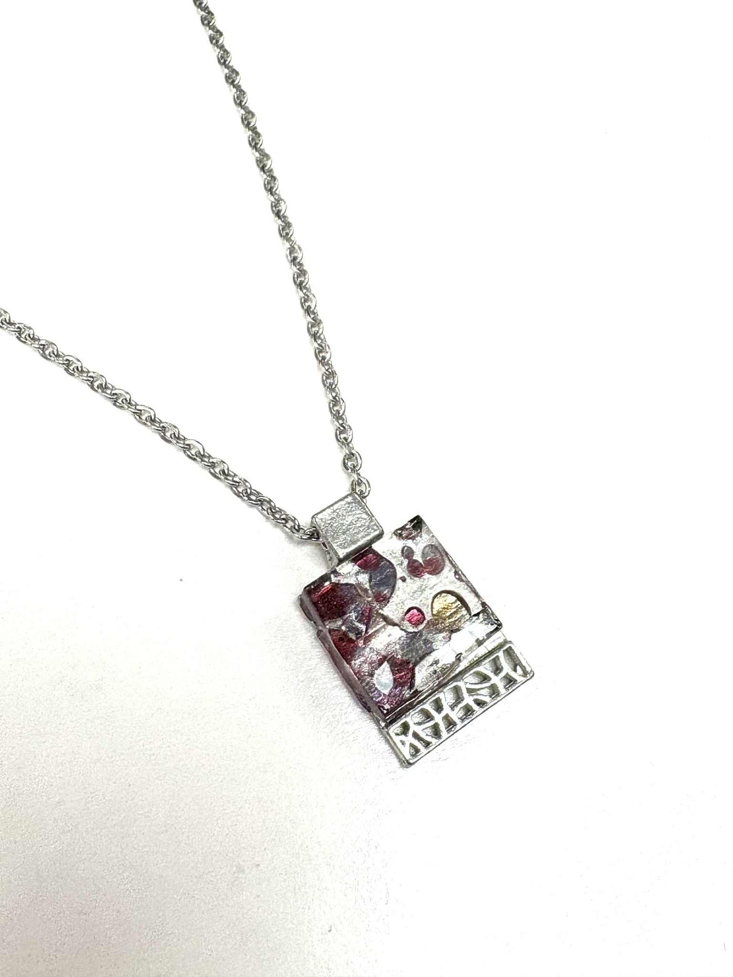 Pendentif Mosaïk sur chaine -3 couleurs offertes - Créart