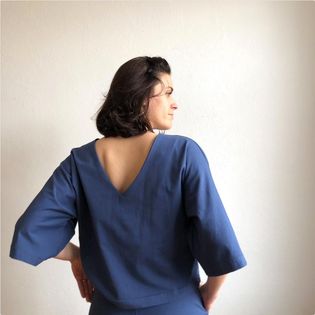 Haut THÉRÈSE - Bleu - FRADĀ