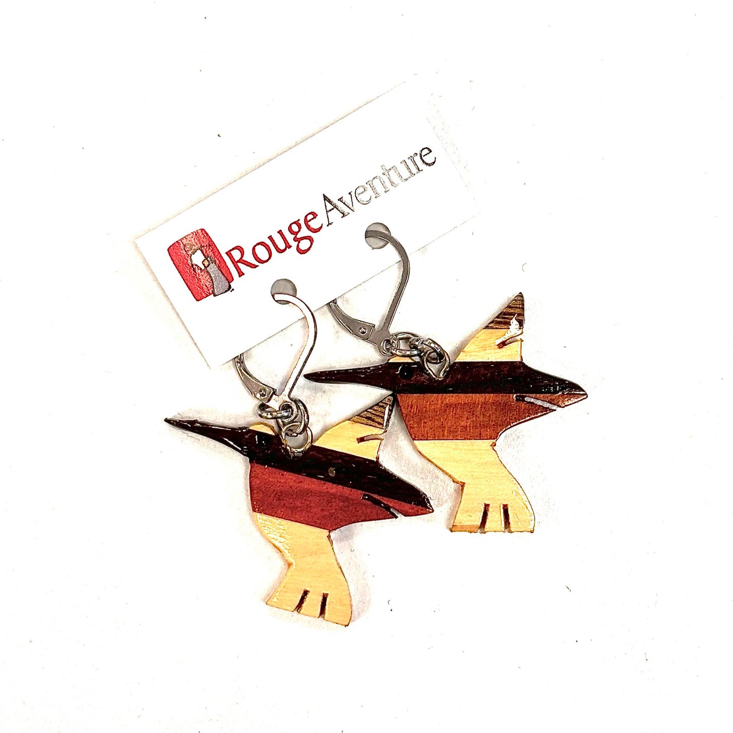 Earrings - Wood - RA88 - Red Adventure