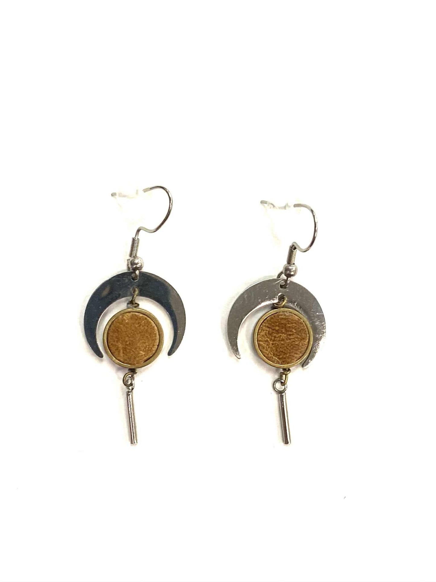Earrings - Shell - Gold - Red Stainless Steel