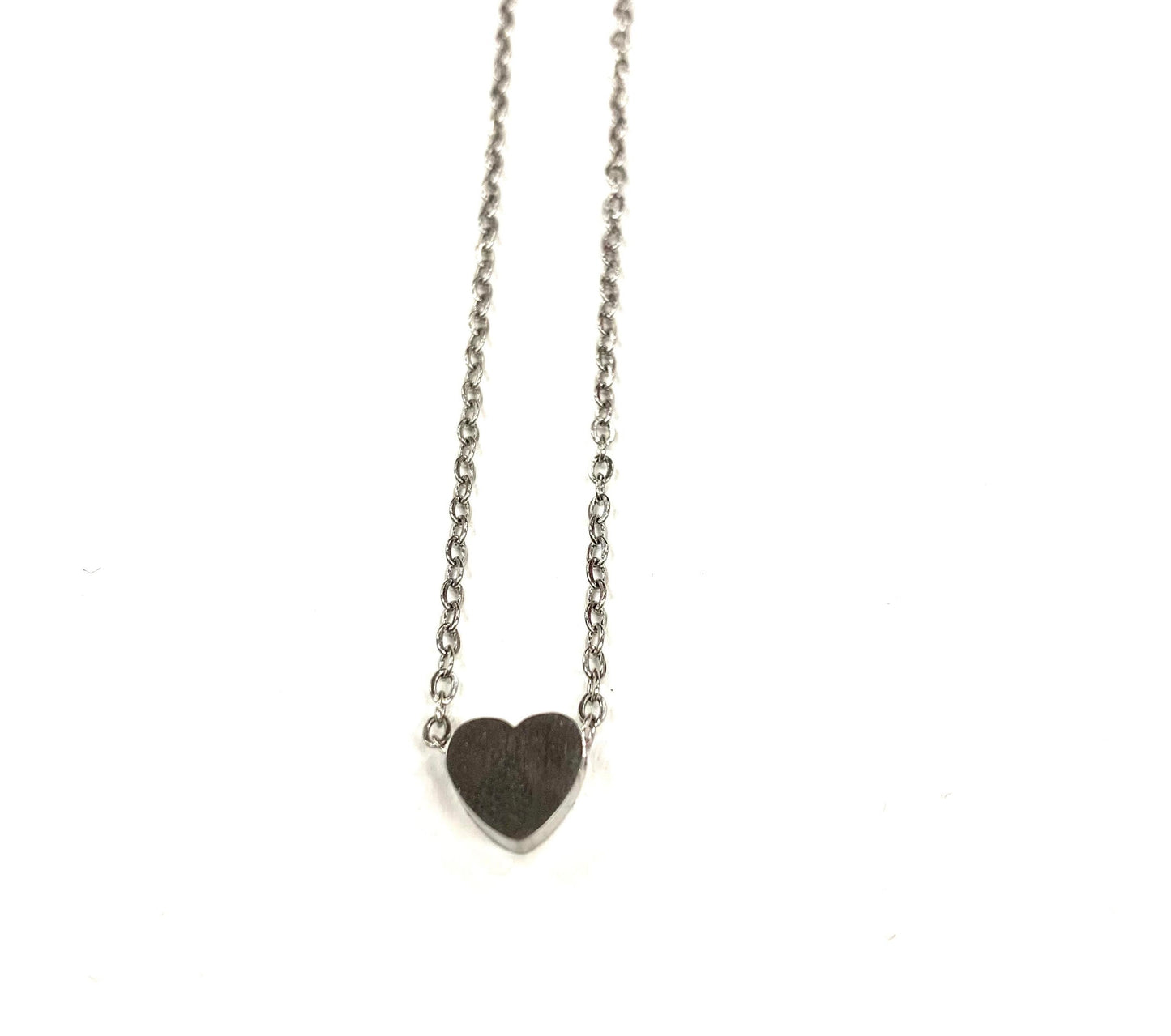 Collier petit coeur - Argent - Rouge Inox