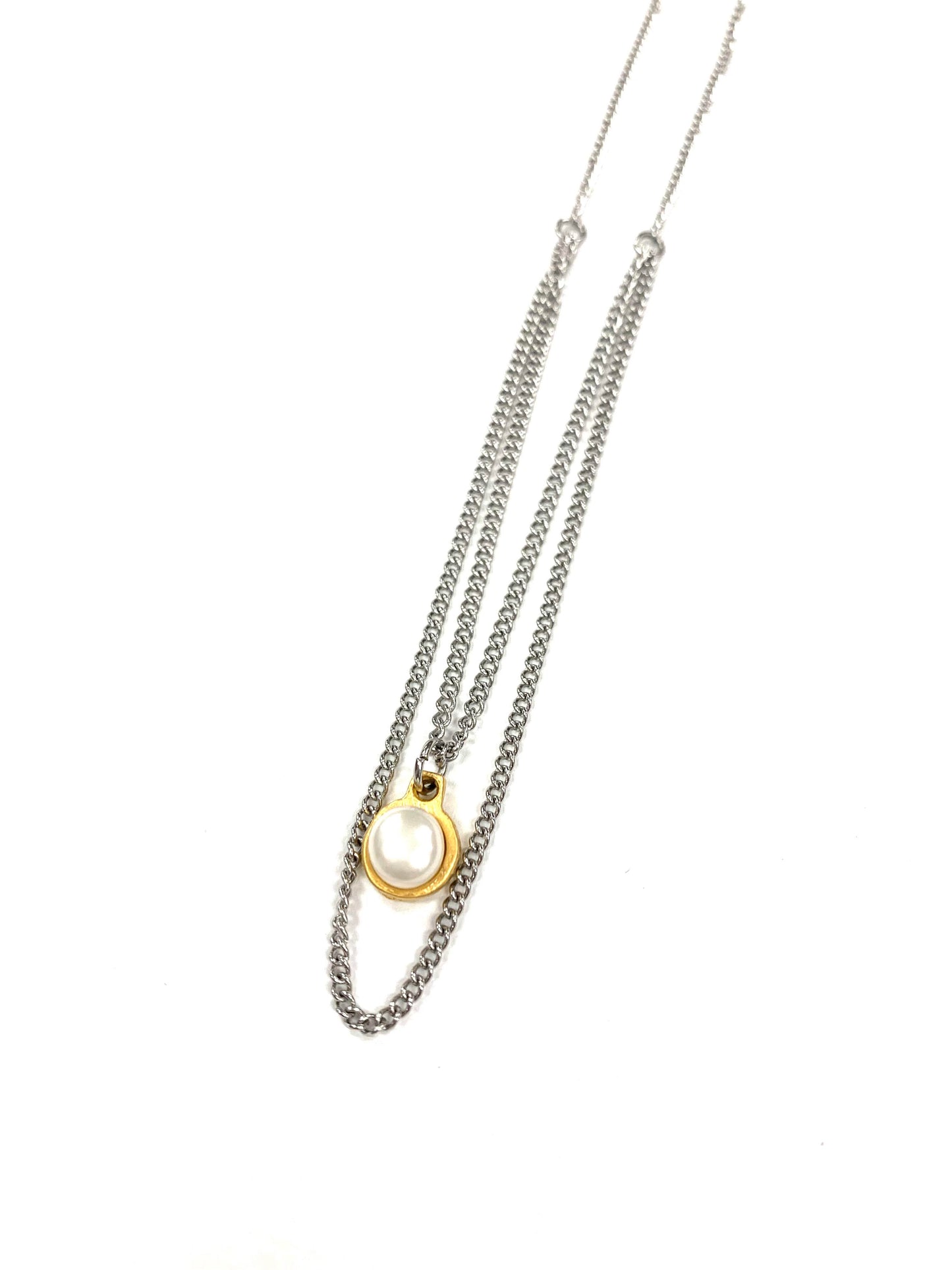 Collier perle unique - Argent - Rouge Inox