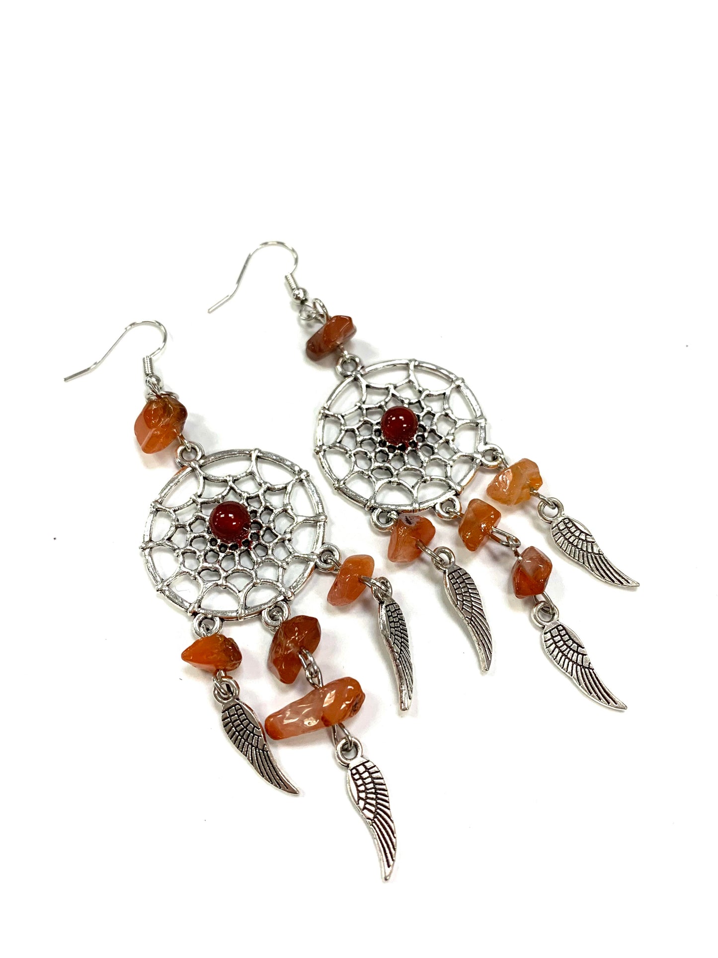 Capteur de rêve - Pierres oranges - Gynette et Yvon