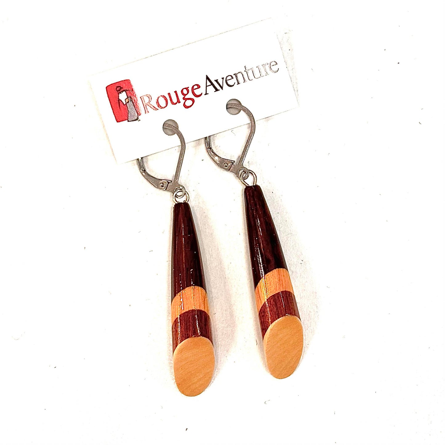 Boucles D'oreilles - Bois - RA82 - Rouge Aventure