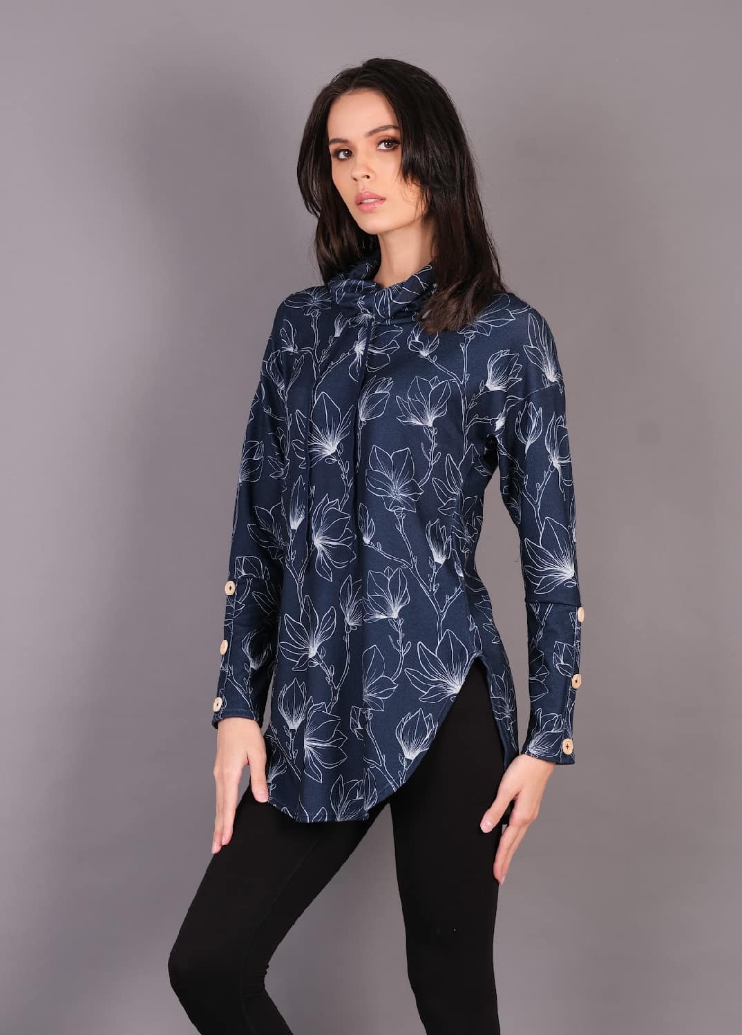 Naila Botanical Tunic (note that the buttons are black on the sleeves)