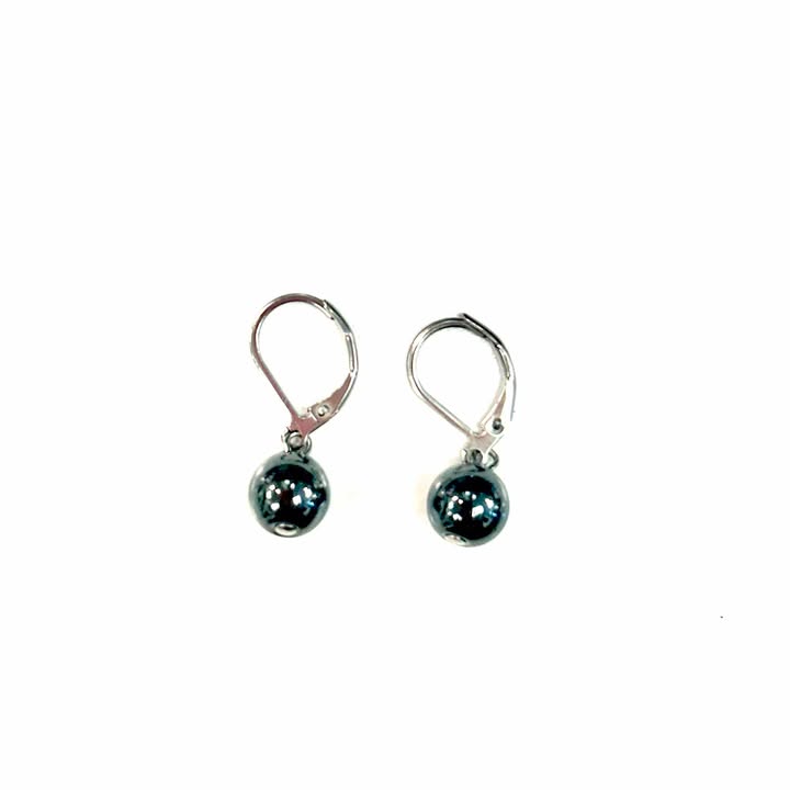 Boucles d'oreilles - Bille en metal- noir brillant - MJ Bijoux