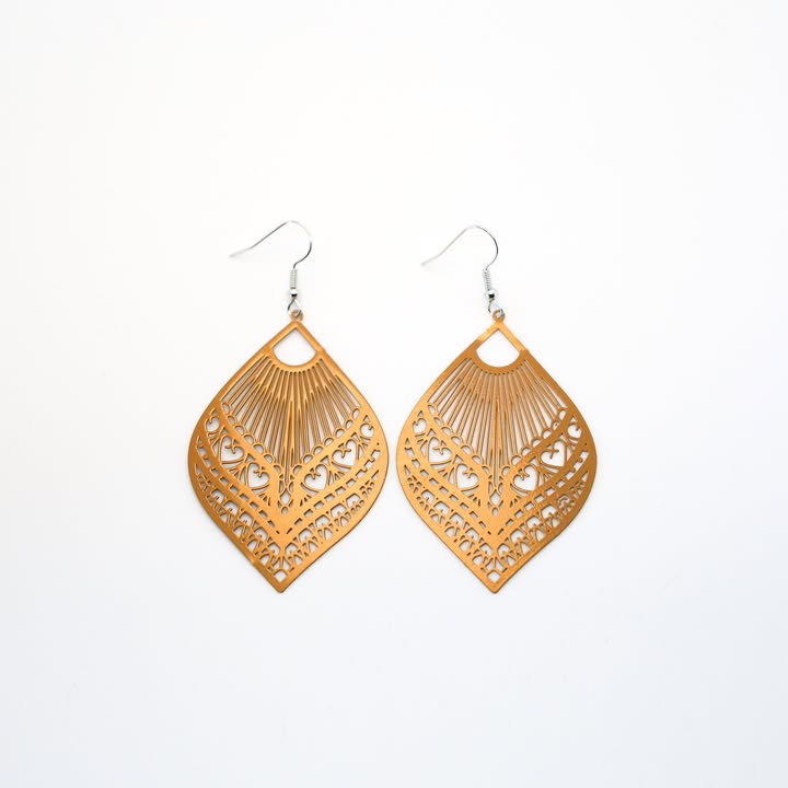 Boucles d'oreilles - Fili - Brun pâle- Création Fish