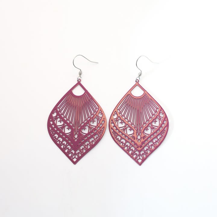 Boucles d'oreilles - Fili - pourpre- Création Fish