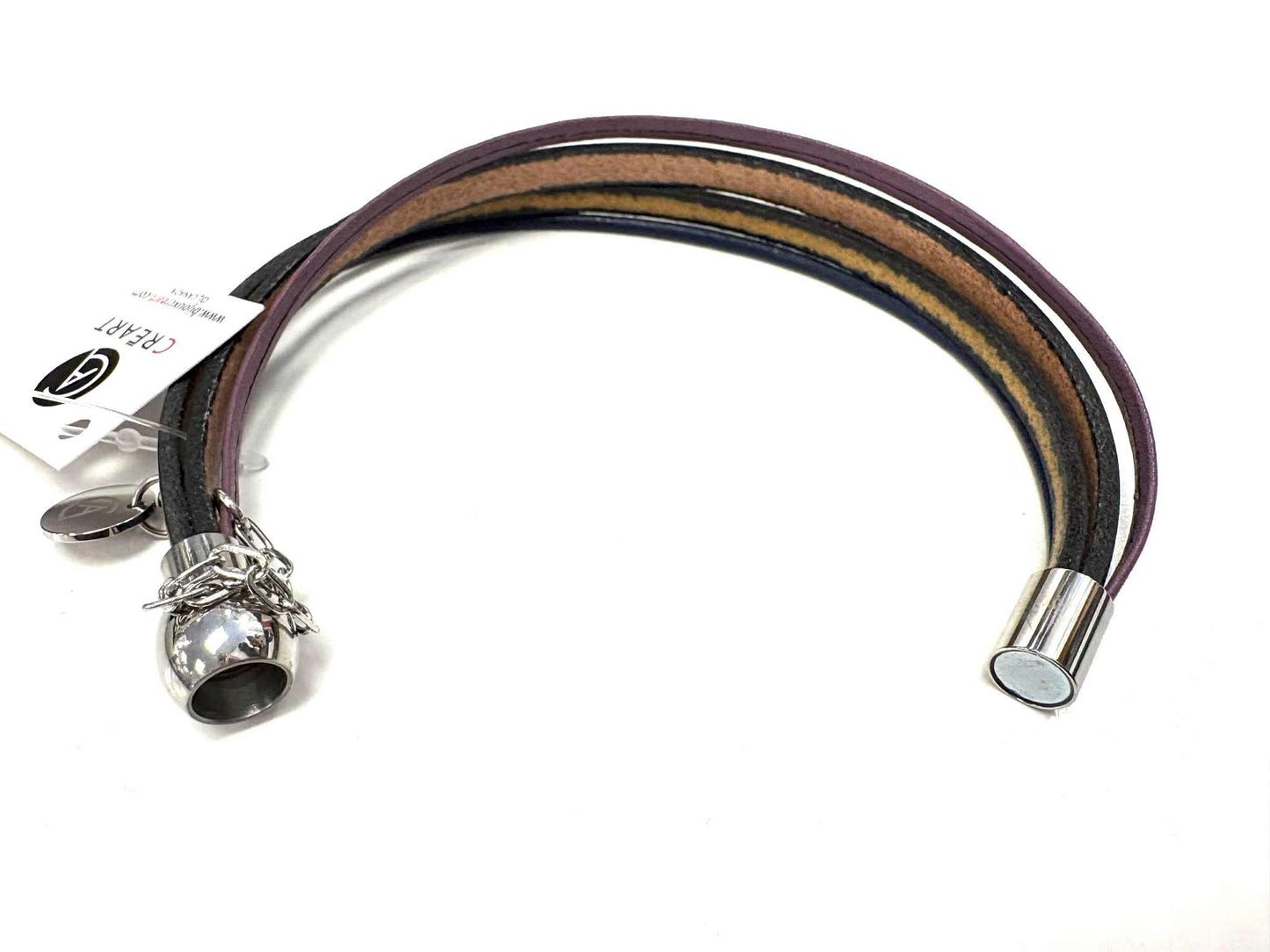 Bracelet mauve et jaune - Créart