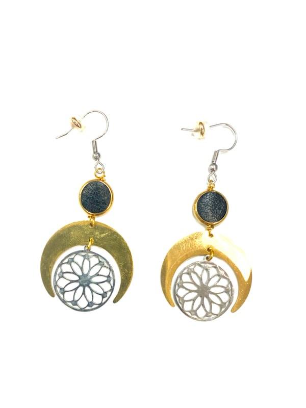 Earrings - Shell - Gold - Red Stainless Steel