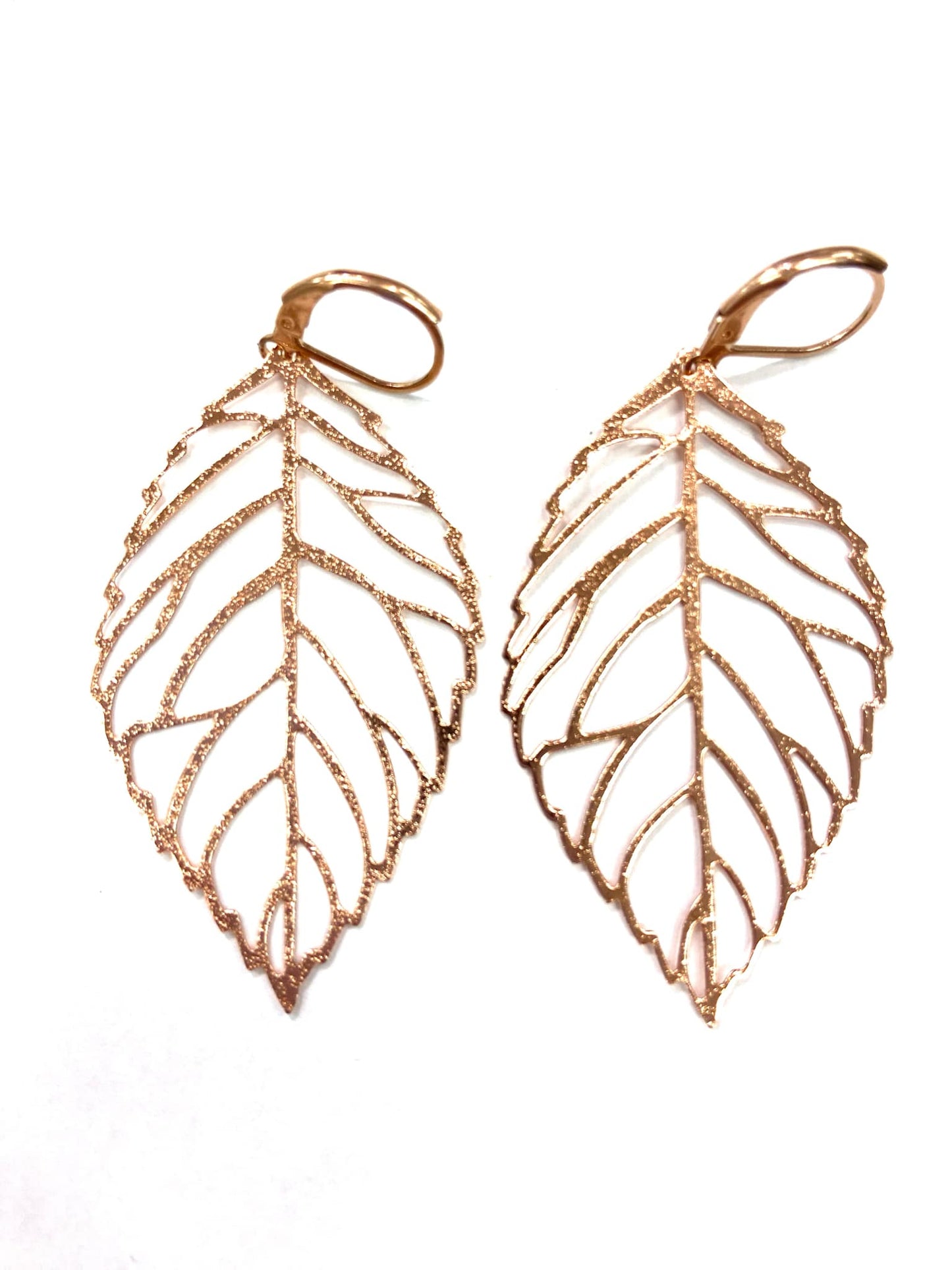 Earrings - Medium Shiny Leaf - Stainless Steel Red (3 different colors)