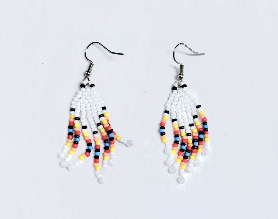 Earrings 29 - Beading - Stainless Steel Red (5 different color variations)