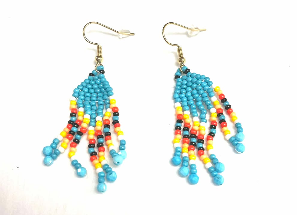 Boucles d’oreilles 29 - Perlage - Rouge Inox (5 variantes de couleurs différentes)