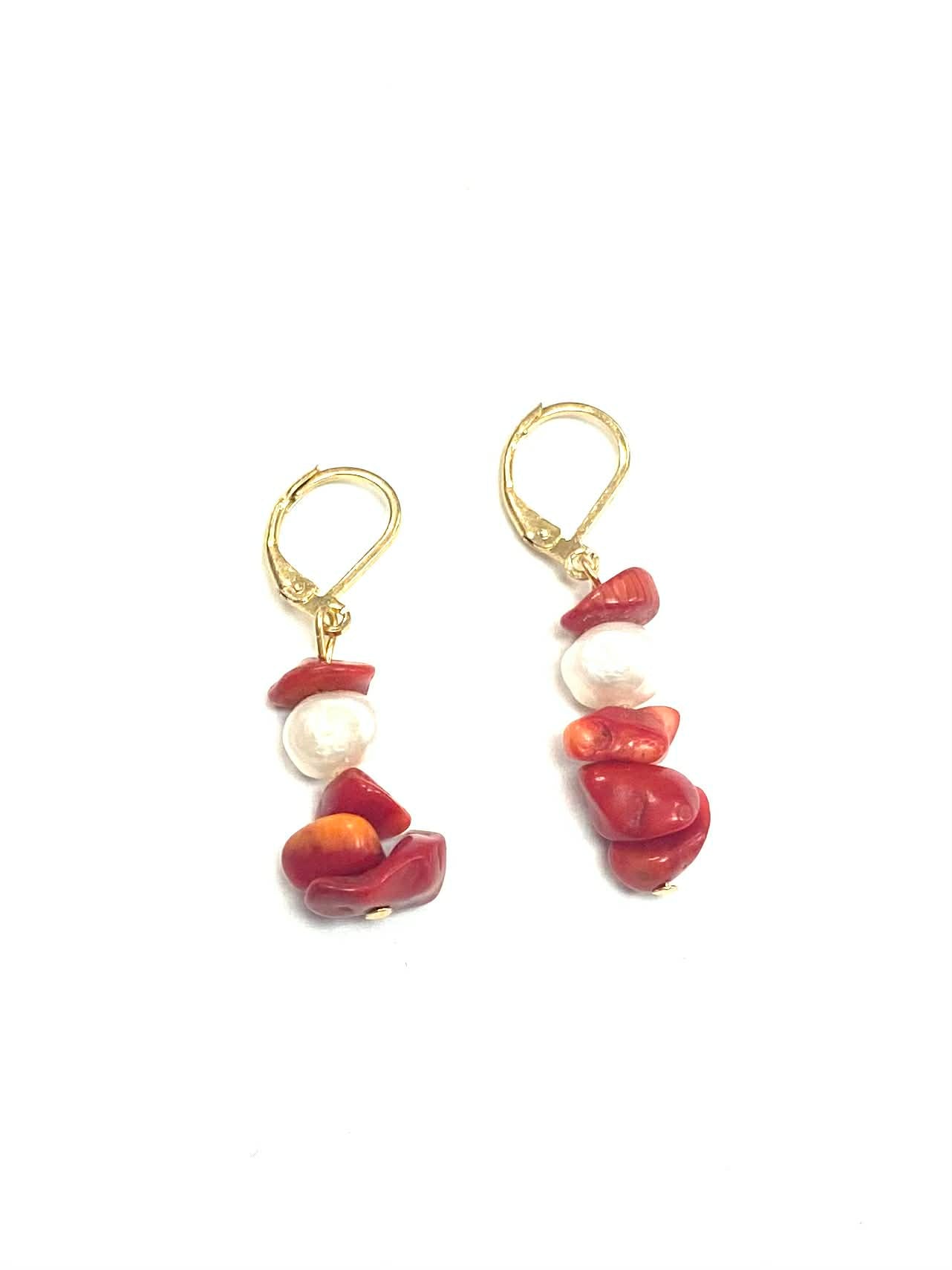 Boucles d'oreilles pierres - Corail - Rouge (2 Variantes) - Rouge Bijoux