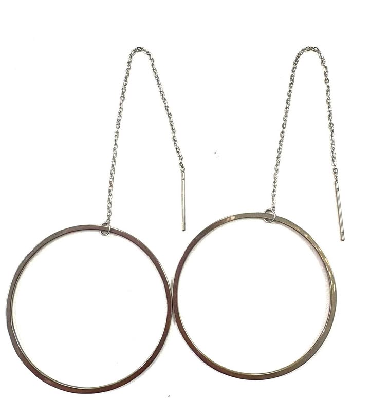 BO grosse boucle d'oreille - Rouge inox