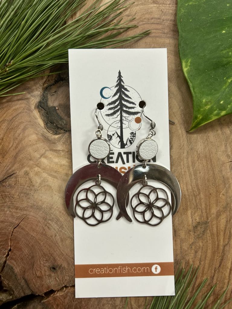 Boucles d'oreilles- Croissant infini -Création Fish