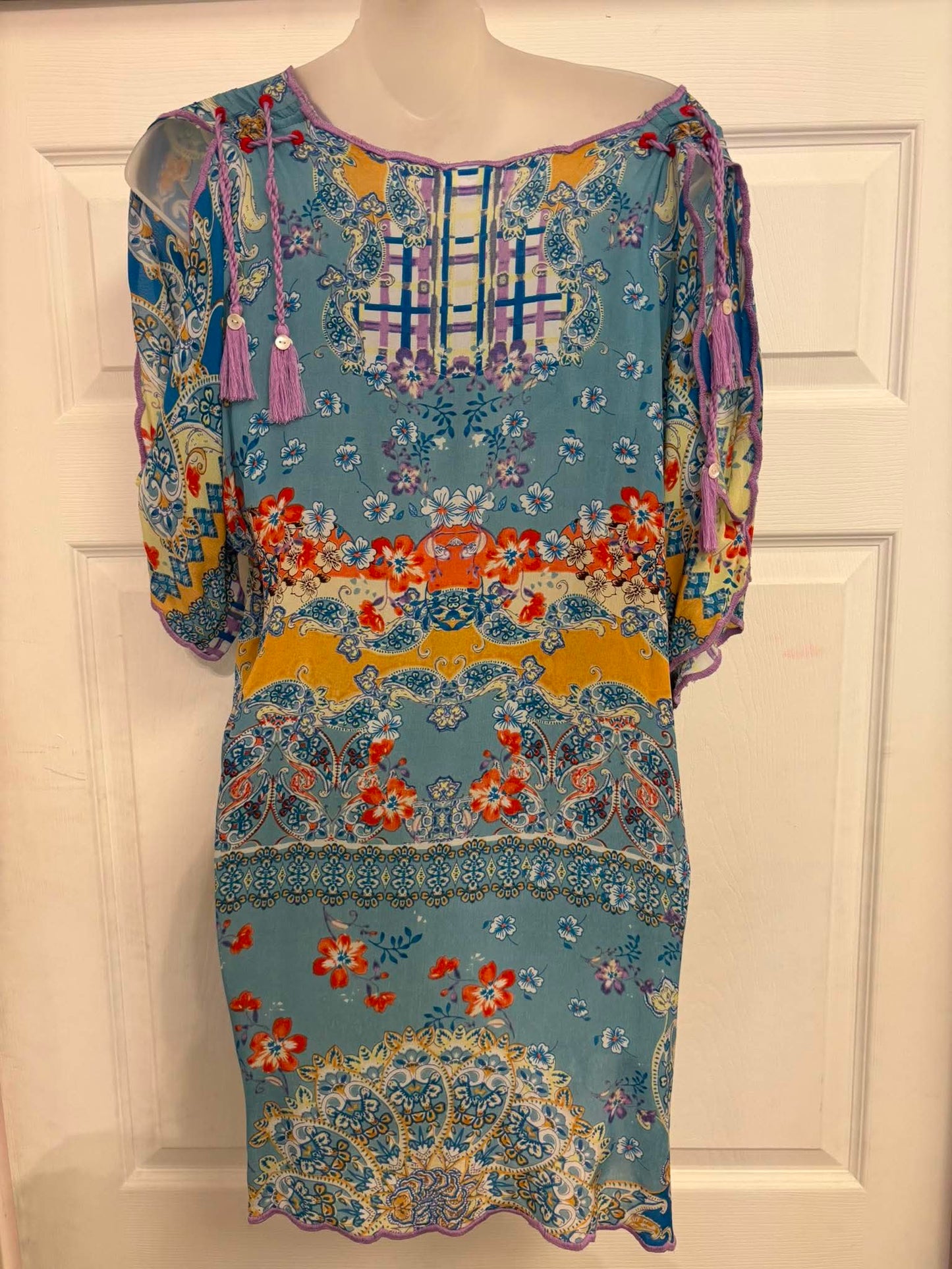 Martini tunic with black and white polka dots