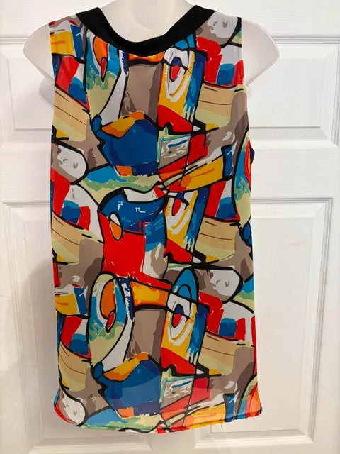 Martini tunic with black and white polka dots