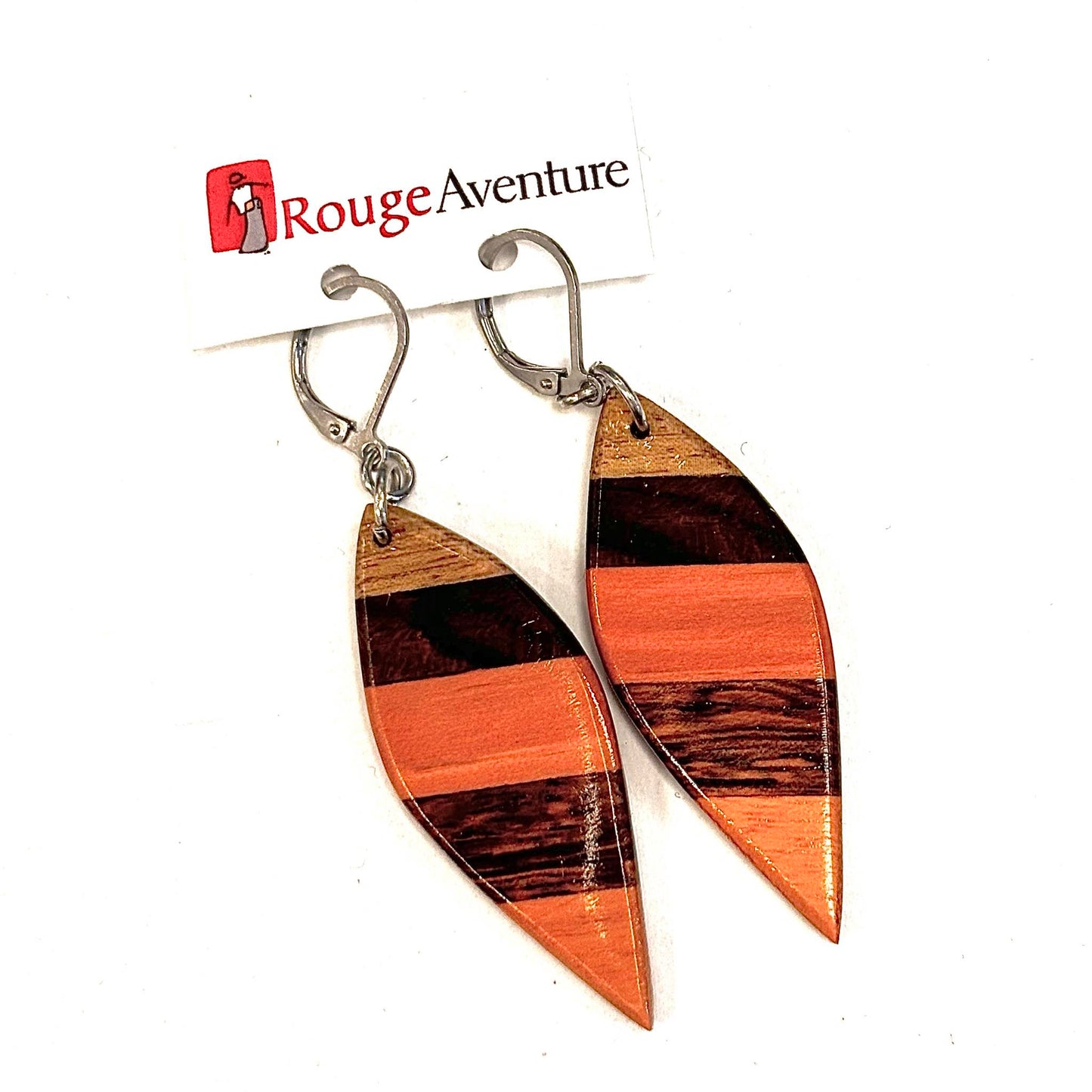 Boucles D'oreilles - Bois - RA79 - Rouge Aventure