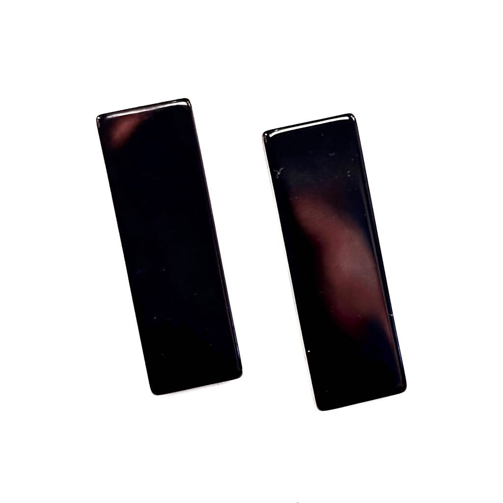 Discreet marbled black earrings - Rouge Bijoux