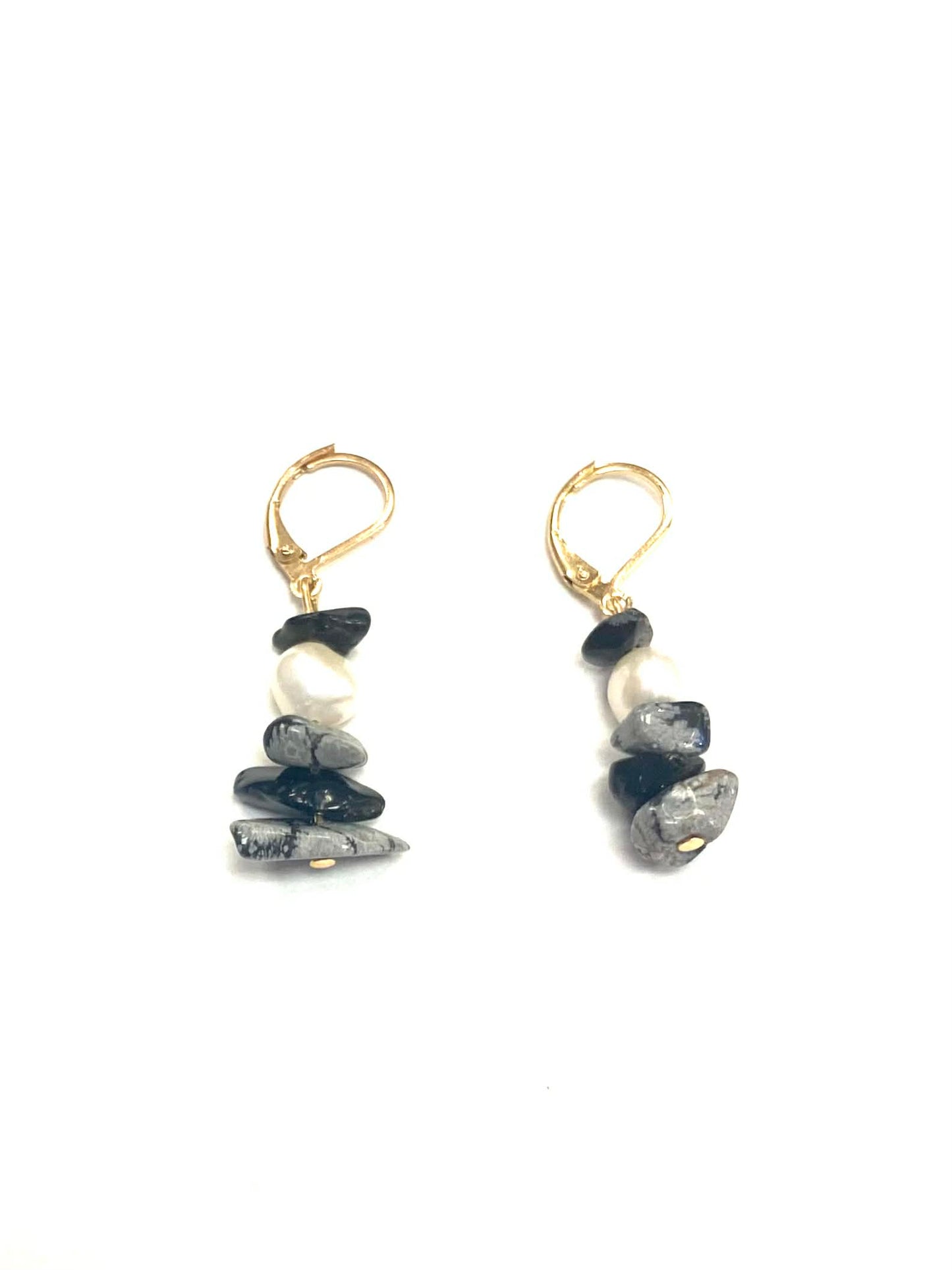 Boucles d'oreilles pierres - Obsidienne - Noir (2 Variantes) - Rouge Bijoux