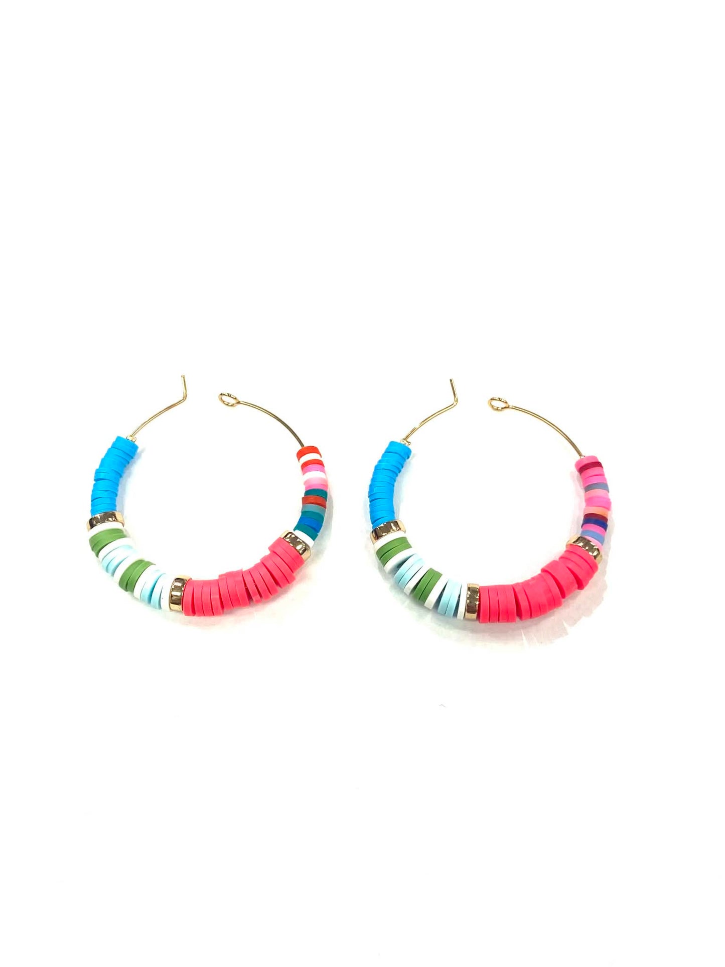 Boucles d'oreilles colorées - Bleu - Rouge Inox