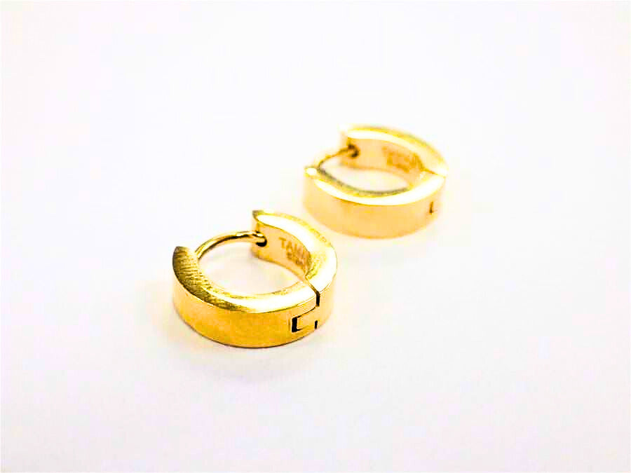 BO anneau or - Rouge Inox