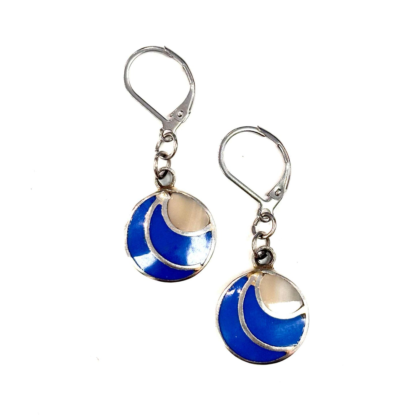 Boucles d'oreilles - Cercle - Pierre Nacre Demie-Cercle - Rouge Aventure