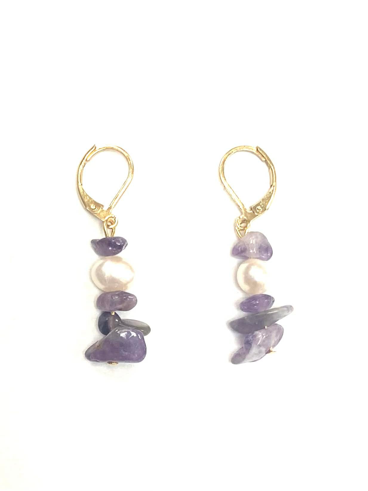 Boucles d'oreilles pierres - Améthyste - Mauve (2 Variantes) - Rouge Bijoux