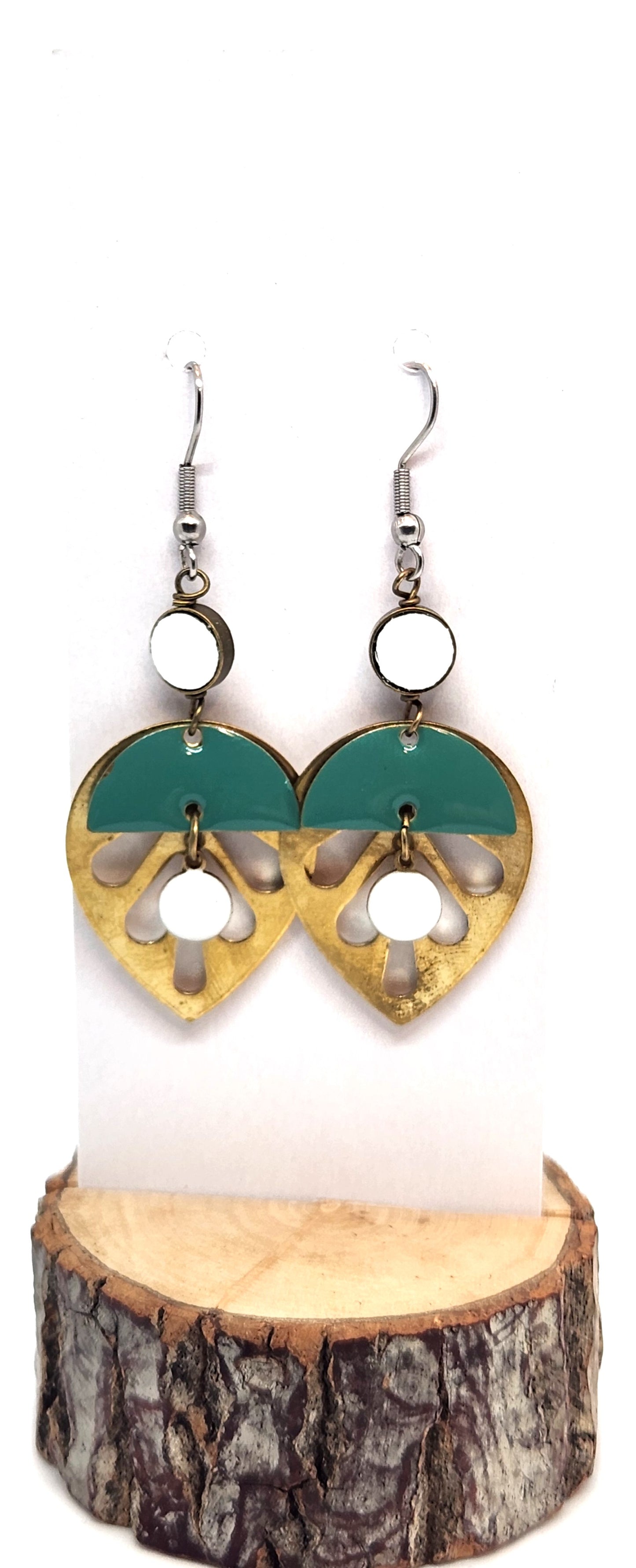 Boucles d'oreilles - Big Little Leaf - C Blanc- Création Fish