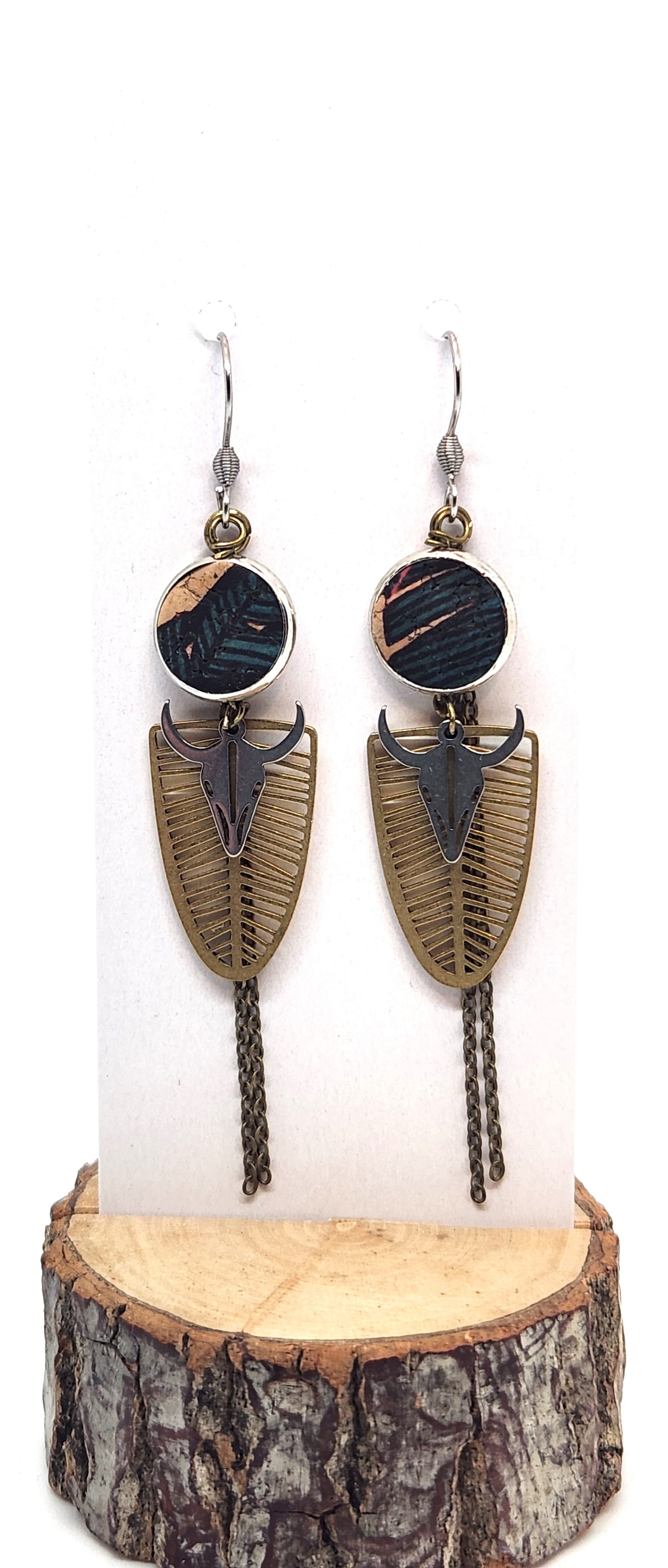 Boucles d'oreilles - St-Tite - Jungle - Création Fish