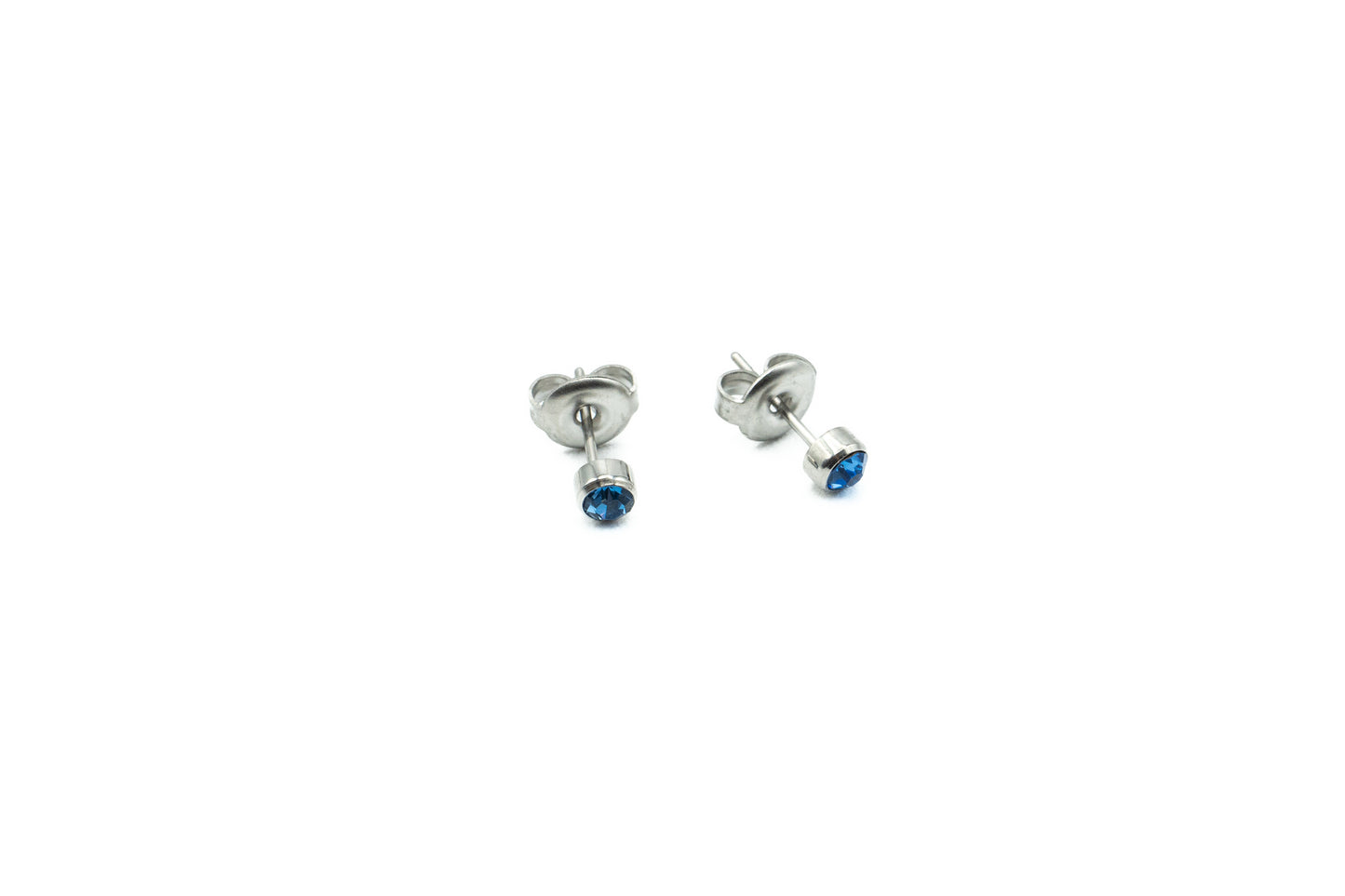Boucles d'oreilles - Bleu - Argent - Rouge Inox