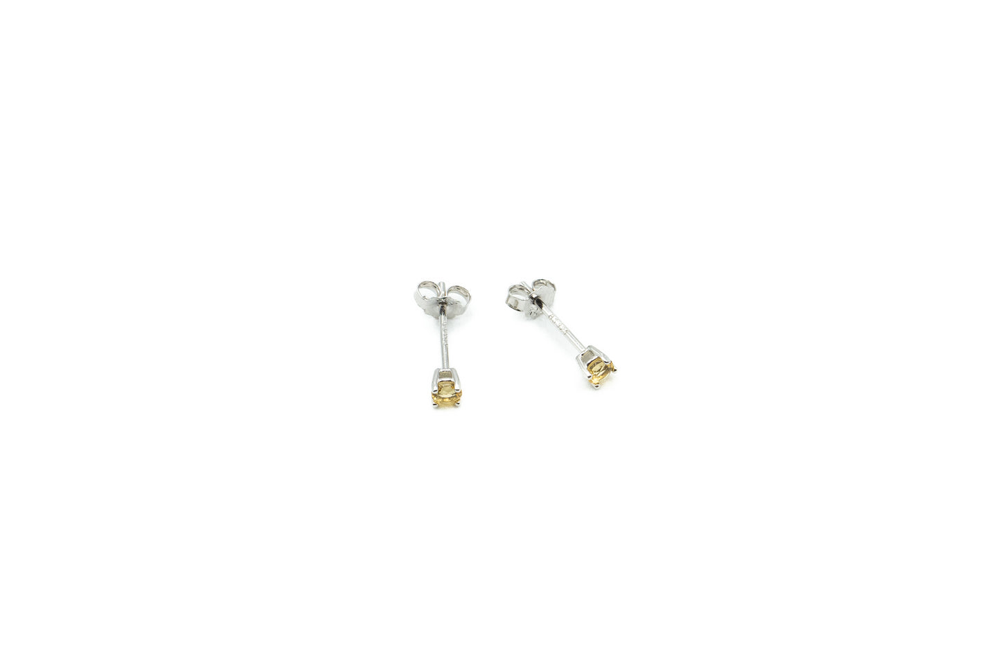 Boucles d'oreilles - Rond 3mm - Novembre (Topaz Jaune) - Rouge Argent 9.25