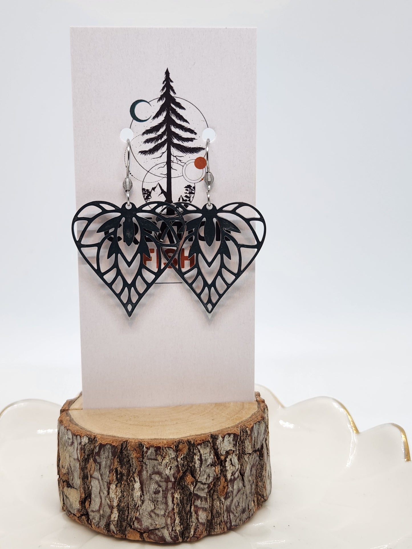 Boucles d'oreilles - Coeur Mandala - inox - Création Fish