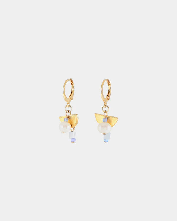 Boucles d'oreilles Fivrel Or - Or & Aura Bleu - Anne-Marie Chagnon