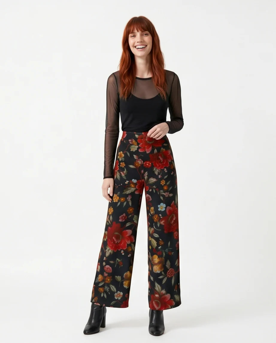 Pantalon Elma - Noir floral