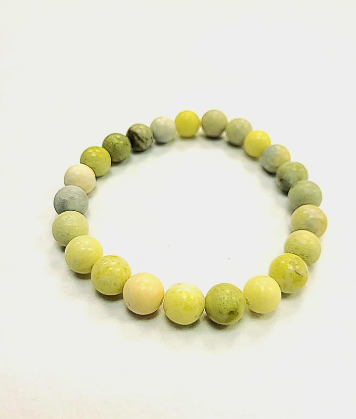 Bracelet - Jade - pierre de jade citron - naturelle- Rouge Bijoux