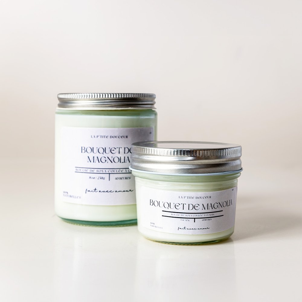 Bougie - Bouquet de Magnolia- 4oz - La P'tite Douceur