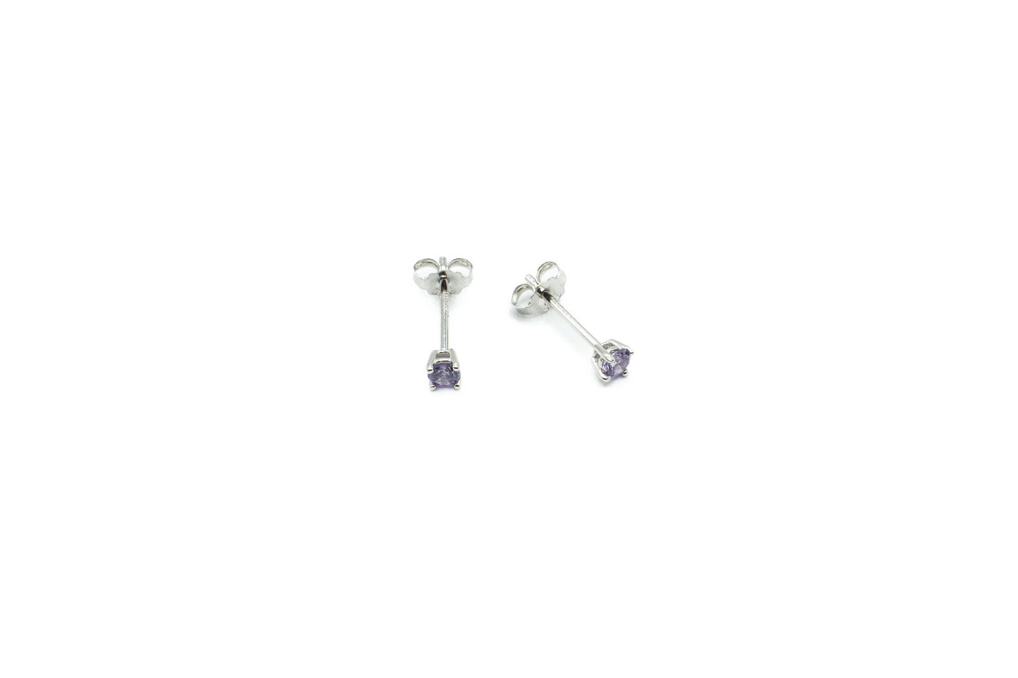 Boucles d'oreilles - Rond 3mm - Juin (Mauve-Alexandrite) - Rouge Argent 9.25