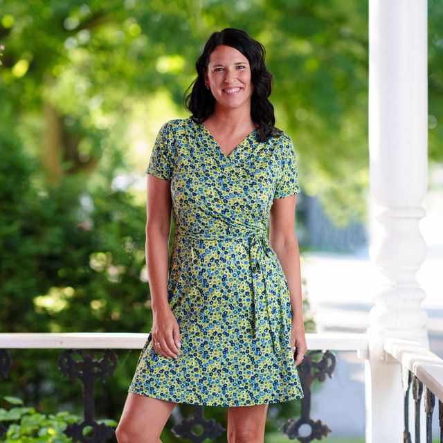 Green and blue Margarita dress – Rouge Canapé