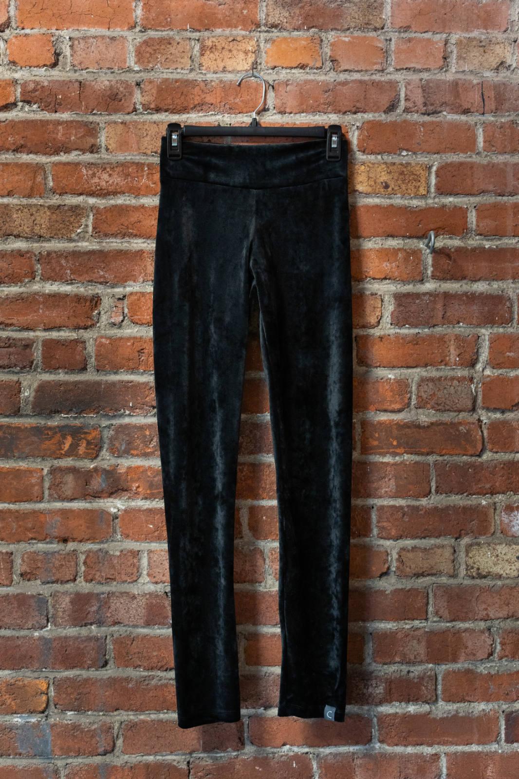 Leggings Toudou - velours noir , velours sarcelle - MarieC