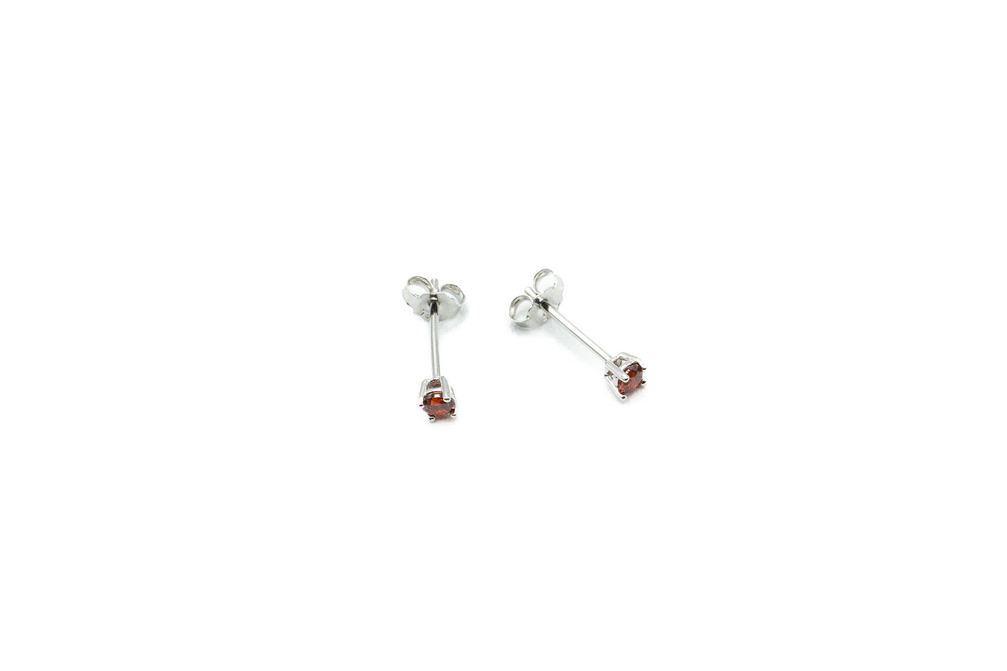Earrings - Round 3mm - Red Rose - Red Silver 9.25
