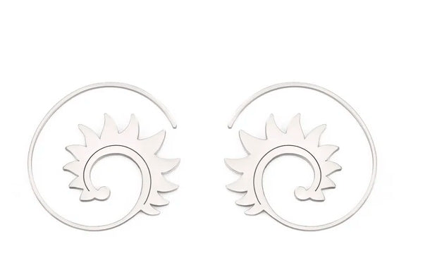 Boucles d'oreilles - SS Spirales - Plume - Argent - Création Fish
