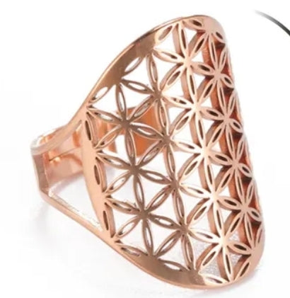 Bague - Fleur Multi - Or Rose - Création Fish